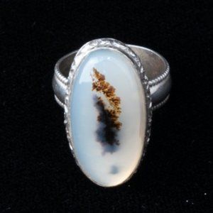 Vintage Montana Moss Agate Ring Size 6.5